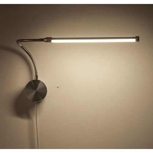 6W LED Wall Lamps With European Plug / American Plug hose Indoor Bedroom Bedside Lamp Study Reading Lighting