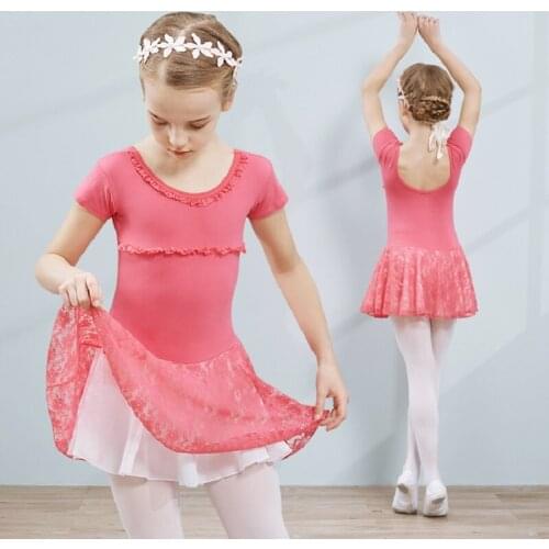 Short Sleeve Dance Dress for Girls, Cotton Ballet Dancewear Good Quality,Toddler Ballet Dress,Kids Tutu Dress, Kids Dance Skirts
