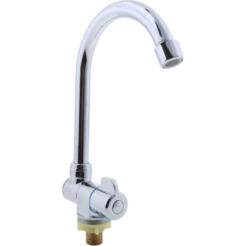 360 Degree Rotation Single Hole Cold Water Tap Kitchen Bathroom Wash Basin Faucet #008