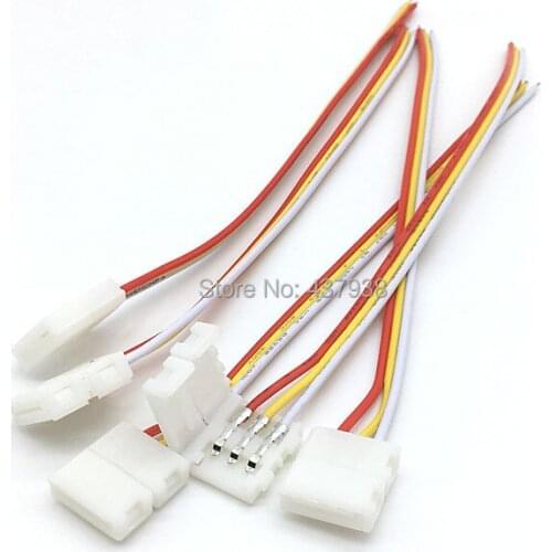 100pcs 3pin 10mm Connector One End Wires Connect to WS2811 WS2812B 6812 1903ic LED Strips Easy Connect No Need Soldering