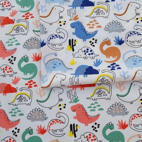 160cmx50cm Cotton Twill Fabric for bedding,cloth, shirt, Skirt - Cartoon Dinosaurs