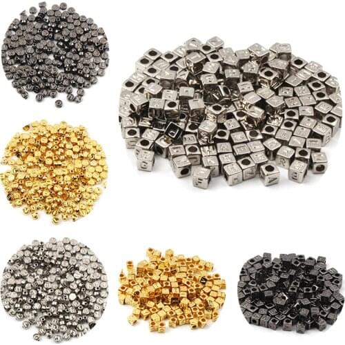 Random 200pcs English Acrylic Letter Beads Loose Spacer Beads For Jewelry Making DIY Handmade Necklace Bracelet Accessories