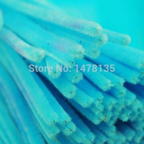 200pcs/bag 12" x 6mm Wholesale light blue Chenille Stems Pipe Cleaners Craft DIY Wedding decoration 007002012