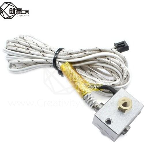 3D printer V6 Heating Aluminum Block +HT-NTC100K Thermistor with XH2.54 terminal+12V/24V 50W Heating Tube for V6 J-head Hotend