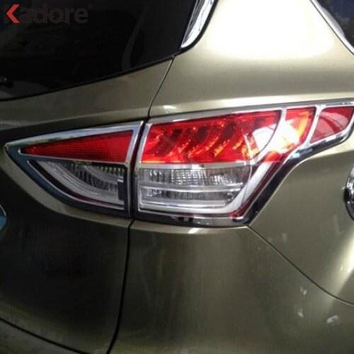 For Ford Kuga Escape 2013 2014 2015 ABS Chrome Rear Taillight Lamp Cover Trim Tail Light Frame Trim Car Styling Accessories 4pcs
