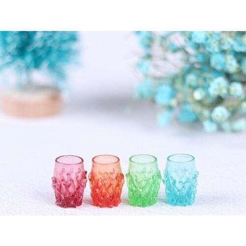 4pcs/set 1:12 Dollhouse Miniature Mini Resin Cup Water Cup Furniture Accessories Cup Kitchen Toys