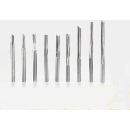 5Pcs 6x22 25 32 42mm Two Flutes Straight Slot End Mill CNC Two Dimension Cutting Tools Router Bit For Wood Engraving CNC Machine