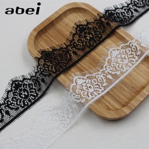 5cm 3yards White Black Eyelash Lace Trims Handmade Sewing Dress Underwear Edge Wrapping Lace Ribbon DIY LACE Accessories
