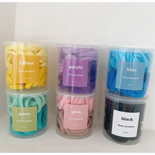 50pcs/Set Girls Colorful Nylon Small Elastic Hair Bands Children Ponytail Holder Rubber Bands Headband Kids Hair Accessories