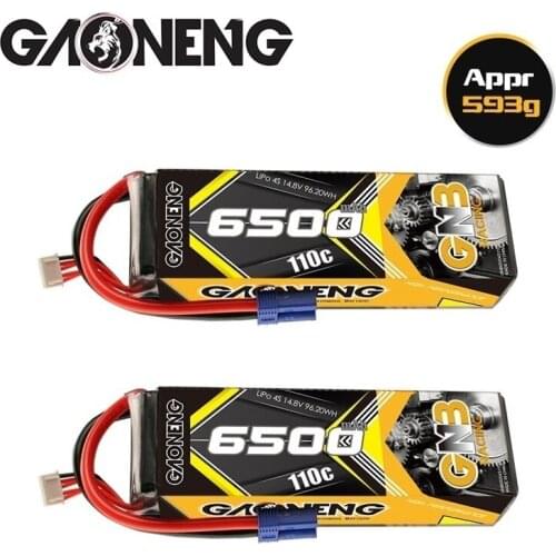 1-2PCS GAONENG GNB 14.8V 6500mAh 110C Rechargeable battery For RC Car Racing Spare Parts With Shell Upgrade LiHV 4S Battery