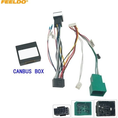 FEELDO Car Audio 16PIN DVD Player Power Calbe Adapter USB Cablue Canbus Box For Chevrolet Orlando Stereo Plug Wiring Harness