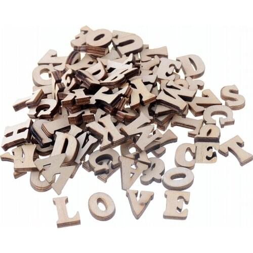 Free Shipping 150pcs Random Mix Letter "A-Z" Flatback Wood Craft Decoration Promotions Scrapbooking Embellishments