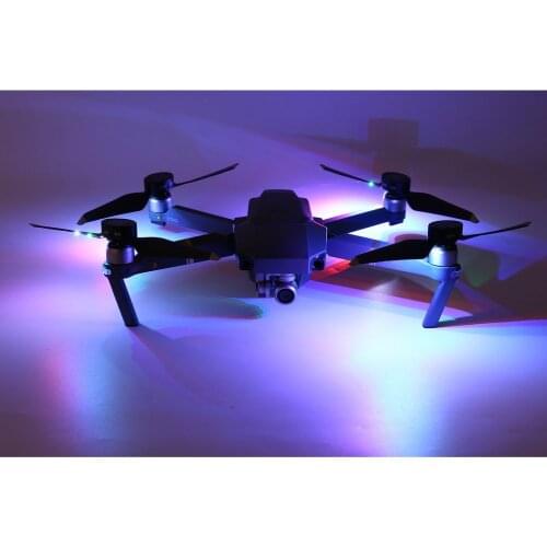 2 Pairs Low-Noise Quick Release Propellers Rechargeable Battery LED Flash CW CCW Props for DJI Mavic Pro Platinum FPV Drone