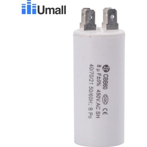 CBB60 8UF 450V AC running capacitor 4 pins motor start capacitor for electric machine water pumps QB-60 IDB-35 PM-45 10PCS