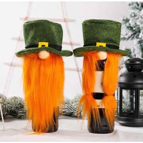 Santa Claus Beard Braid Hat Wine Bottle Cover Christmas Decoration Ornament vinoteca beer bottle case cecotec wine bottle bag