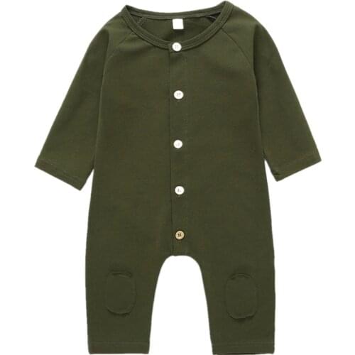 Ins Hot Design Newborn Rompers Cotton Infant Toddlers Fashion Baby Outfits Green Color Autumn Boys & Girls Outwear