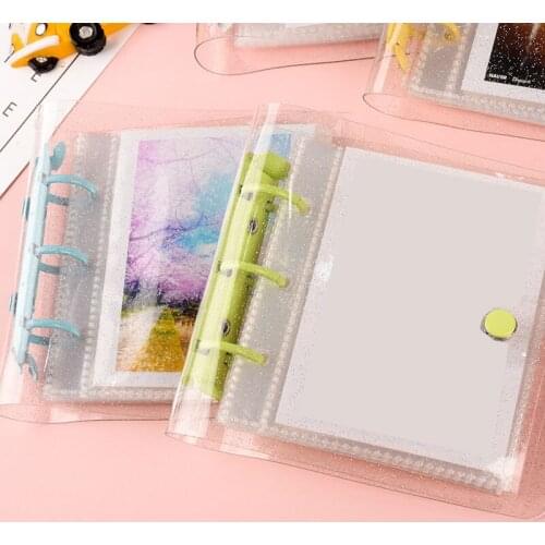 Pink Blue White Photocard Binder 3 Ring Transparent Photo Album 4-inch Instax Album 40 Pockets 20 inner pages Photocard Album