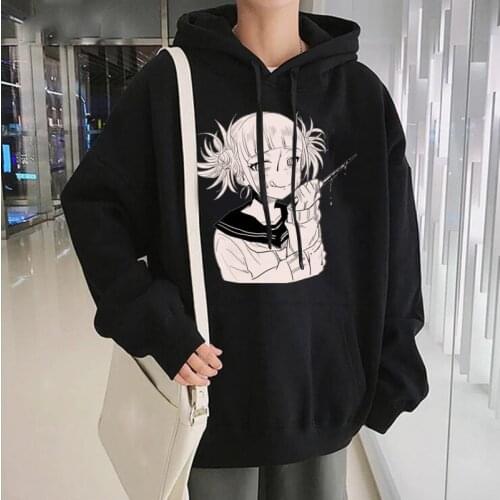 Himiko Toga My Hero Academia Print Hoodies Sweatshirt Black Funny Women Winter Pullover Oversized Unisex Tracksuit Male Hoodies