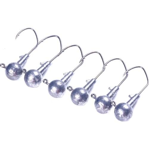1.75g 3.5g 5.25g head jigs hook Round Ball Jig Head Hook For Soft Worm Fishing