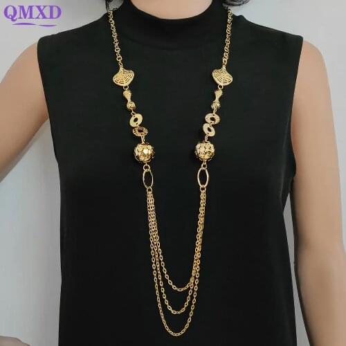 Fashion Necklace Women long Chain Pendants Necklaces Party Wedding Jewelry Accessories 2021