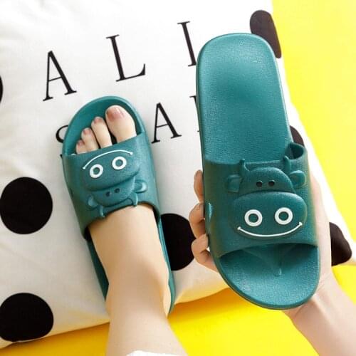 Cartoon slippers female 2021 new fashion lovers wear outside home anti-skid cool slippers cute home men summer