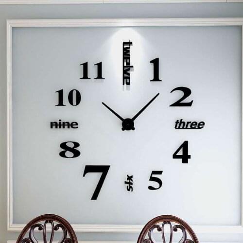 Wall Clock Stickers 3d Modern Watch Nordic Creative Diy Clock Living Room Home Decoration Large Mirror Wall Attached Watch Gift
