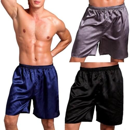 New Summer Men Fashion Homewear Robes home Shorts Silk Satin Pajama Sleepwear Bottoms Loungewear Underwear Short Pant