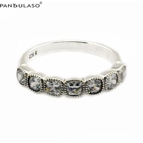 Alluring Cushion Clear CZ Ring Sterling Silver Jewelry For Woman DIY Fashion Rings For Jewelry Making Party Rings