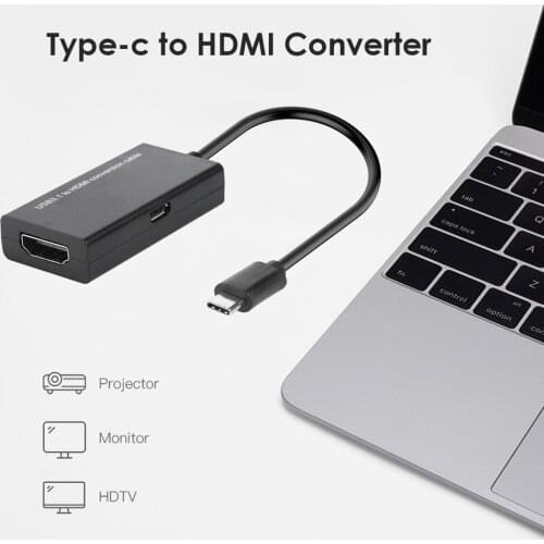 USB Type C to HDMI-compatible Adapter USB 3.1 USB C Male to HDMI-compatible Female Converter Cable for MHL Android Phone Tablet