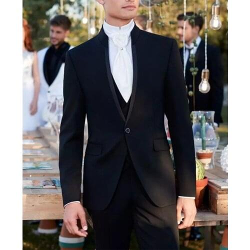 Jacket+Pants) Black Single Breasted 2 Piece Groom Tuexdos For Wedding Formal Prom Suit Party Evening Blazer Custom Made