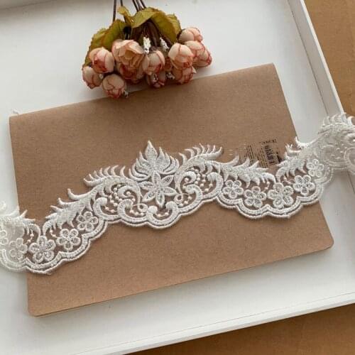 Trims Flower Lace Applique Wedding-Decoration Sewing Accessories Ivory Milky