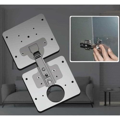 1Set Hinge Repair Plate Corrosion Resistance Stainless Steel Cupboard Door Cabinet Fixed Hinge Repair Panel Tool for Home
