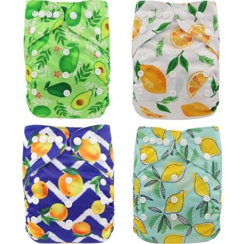 Ohbabyka 2020 New 4pcs/set Washable Eco-Friendly Cloth Diaper Adjustable Nappy Reusable Cloth Diapers