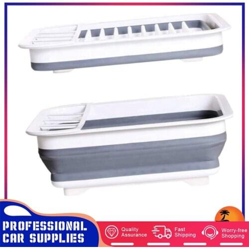 RV Camper Dish Rack Storage Holder Foldable Drainer Bowl Tableware Plate Drying Rack Organizer For Car Home Caravan Boat Kitchen