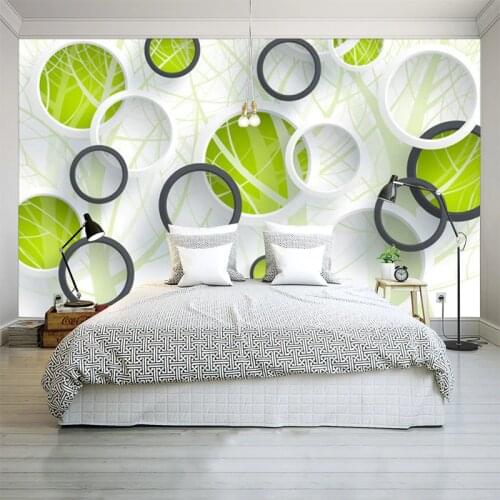 Custom 3D Photo Wallpapers Modern Abstract Art Painting Wall Mural 3D Circles Living Room Bedroom Sofa TV Background Wall paper