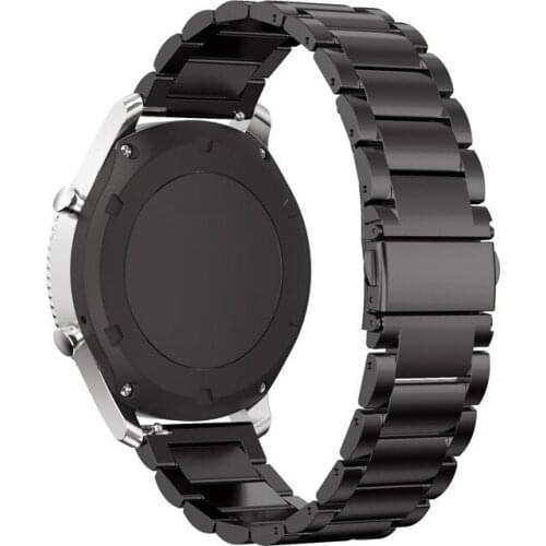 20mm 22mm Universal Stainless Steel Triple Bead Watchband Metal Watch Band for Samsung Gear S2/S3/S4 Huami 2 Ticwatch