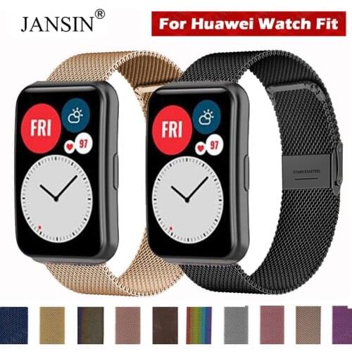 Milanese Watchband For Huawei Watch Fit Strap Accessories Magnetic Stainless Steel Metal Bracelets For Huawei Watch fit Strap