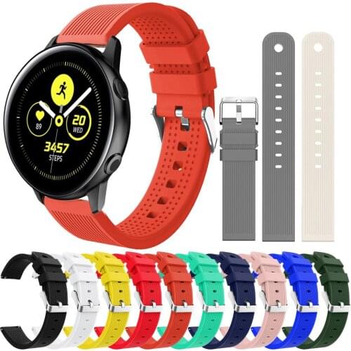 20mm Wrist strap For Samsung Galaxy 42mm silicone band for Samsung Gear S2 galaxy watch active 2 watchband replacement wristband