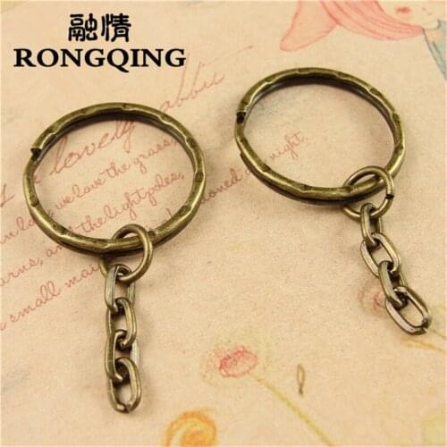 RONGQING Diy Accessories 10pcs Keyring Split Ring Good Quality Key Ring For Keychain Making Sleutelhanger round