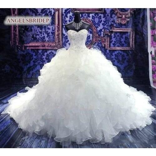 Luxury Sweetheart Ball Gown Wedding Dresses Applique Beading Ruffles Vestidos de Novia Formal Bridal Gowns