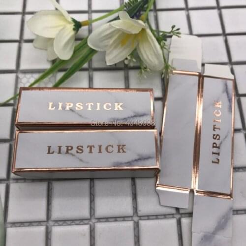 DIY Lip Balm Tube Container Packaging Carton Boxes 25*25*83mm White Lipstick Tube Kraft Paper Gift Packing Box 100pcs/Lot