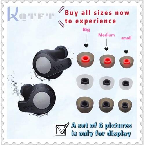 Earpads TWS-joy Replacement Silicone Earbuds for Jabra Elite/ Active/ Evolve 65t, Elite 75t/ Sport, Creative Outlier Air/ Gold