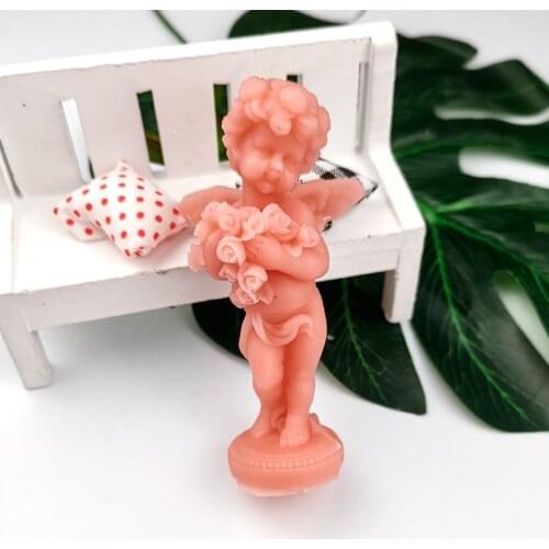 TS0170 PRZY 3D Bouquet Angel Moulds Candle Mold Wedding Flower Girl Molds Silicone Mold Clay Resin Moulds