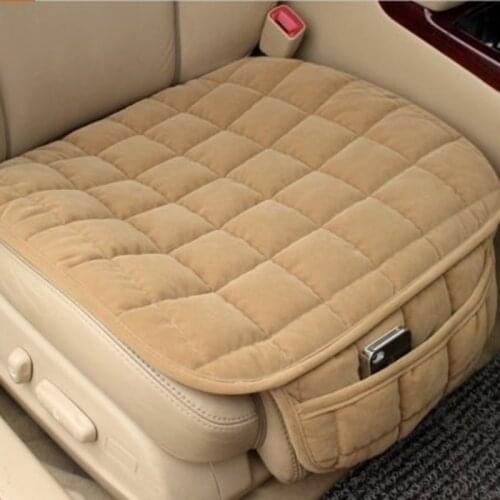 Comfortable Car Seat Cover Auto Front Seat Protector Plush Cotton Cover Non-Slip Breathable Universal Car Cushion