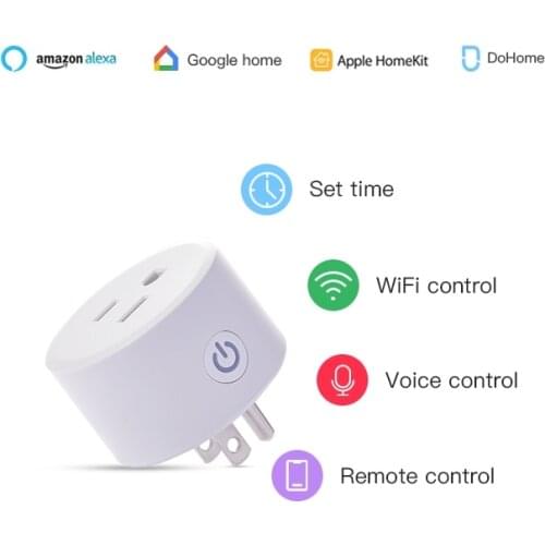 2pcs Dohome WiFi Smart Plug Socket Works with Apple HomeKit (iOS12 or +)Alexa/Google Assistant Timer No Hub Required FCC,Arduino