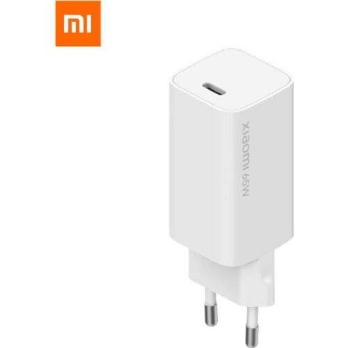 Original Xiaomi GaN 65W Fast Charger USB Type-C Smart Output PD Travel Charger 48% Smaller 20V=3.25A 10V=5A For Smart Phone