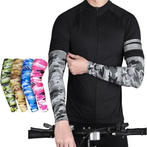 1 Pair Ice Silk Cycling Arm Sleeves Unisex Sun UV Protection Fishing Running Arm Sleeve Compression Outdoor Sports Arm Guard