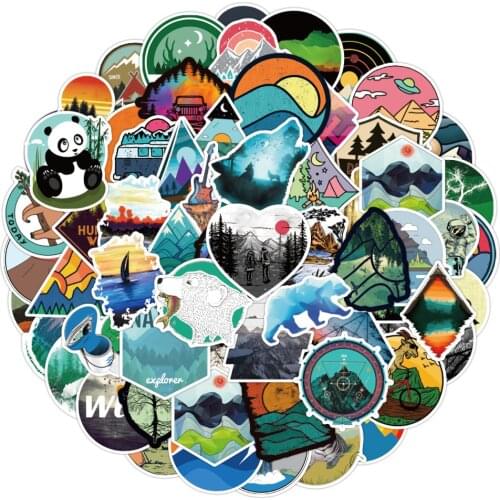 10/50/100pcs Waterproof Outdoor Wild Summer Travel Stickers Trolley Skateboard Suitcase Fresh Adventure Graffiti Sticker