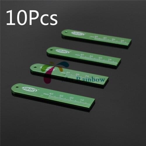 10/Pcs Dental Endodontic Endo Ruler Span Measure Scale Instruments Aluminium Ruler Measuring Tools Green