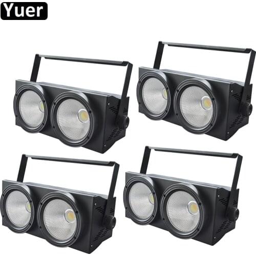 4Pcs/Lot 2Eyes 2x100W COB Wash Audience Light Warm White+Cool White 2IN1 Flood Stage Effect Light DMX Stage DJ Disco Show Lamp